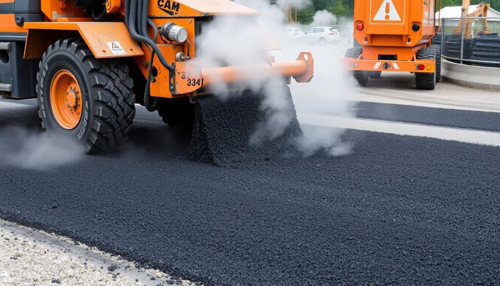 Asfalto en caliente en la construcción de carreteras