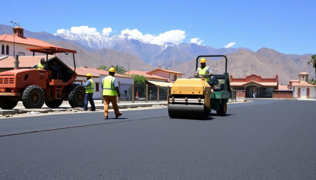 ejecución de asfalto en caliente en Perú