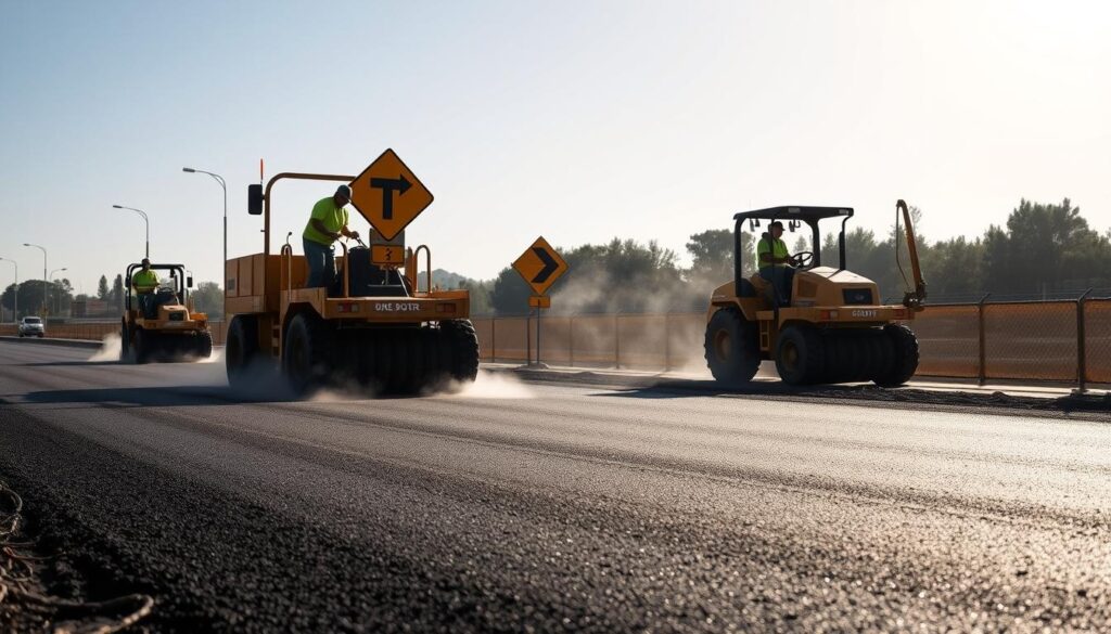 compactación de asfalto en caliente