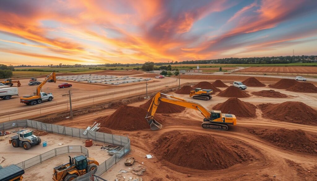 movimiento de tierras en construcción